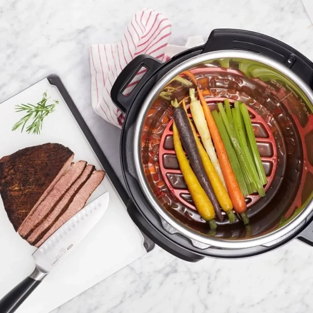 OXO Silicone Pressure Cooker Roasting Rack in Red